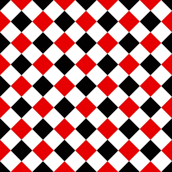 黒赤と白の菱形のシームレスなパターン ベクターイラスト — ストックベクタ