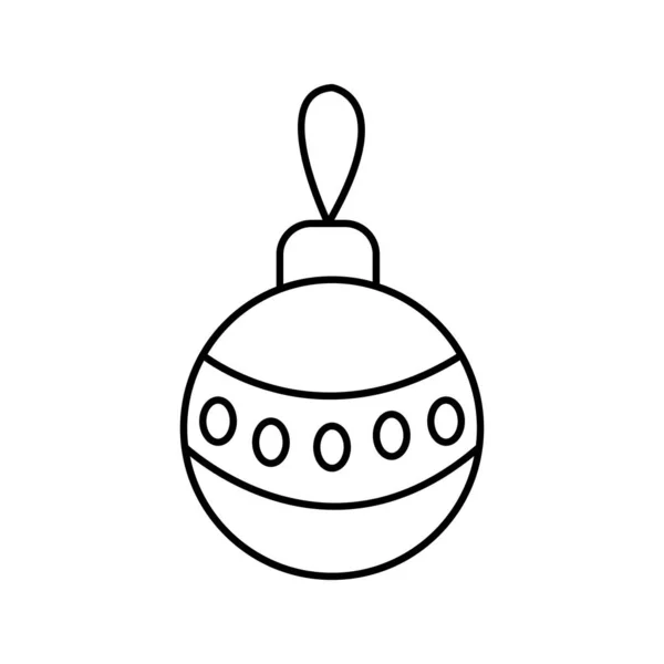 Giocattolo Dell Albero Natale Icona Doodle Illustrazione Vettoriale Elemento Design — Vettoriale Stock