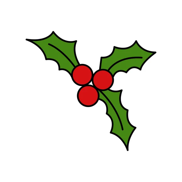 Holly Berry Symbole Noël Illustration Vectorielle Icône Caniche — Image vectorielle