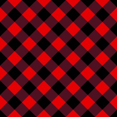 Siyah ve kırmızı eşkenar dörtgenler pürüzsüz desen. Vektör illüstrasyonu.