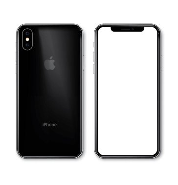 Krakov, Polonya - 02 Kasım 2018: Yeni iphone Xs siyah. Elma serbest bırakmak yeni iphone Xs. en yüksek kaliteli vektör eps 10 çizim