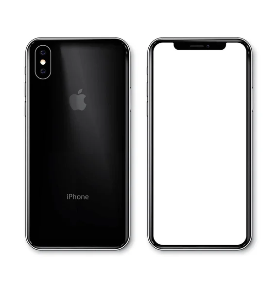 Krakov, Polonya - 02 Kasım 2018: Yeni iphone Xs siyah. Elma serbest bırakmak yeni iphone Xs. en yüksek kaliteli vektör eps 10 çizim