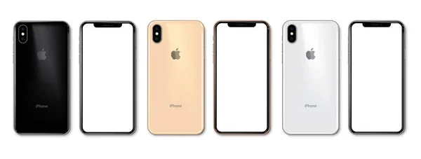 Krakau Polen September 2018 Neues Iphone Gold Silber Und Grau — Stockvektor