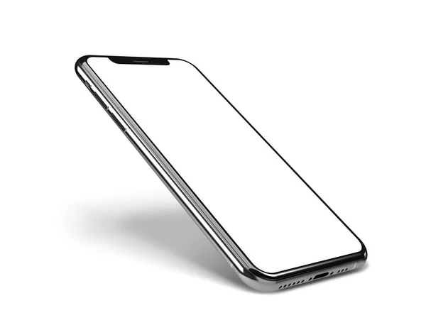Smartphone Ramki Mniej Pusty Ekran Stojących Krawędzi — Zdjęcie stockowe