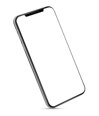 Smartphone daha az boş ekran - döndürülmüş pozisyon - vektör eps 10 resim çerçeve