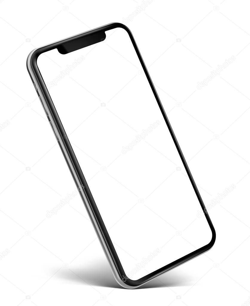 Smartphone frame less blank screen - rotated position -  vector eps 10 illustration