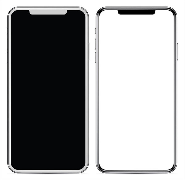 mockup of smartphone with blank screen isolated on background