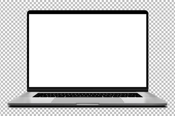 Laptop Com Tela Branco Isolado Fundo — Vetor de Stock