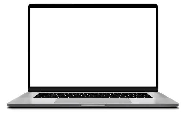 Laptop Com Tela Branco Isolado Fundo — Vetor de Stock