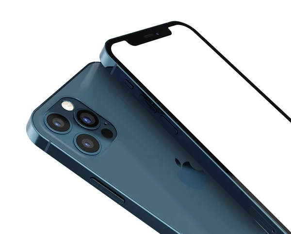 Nuevo Color Azul Del Pacífico Iphone Pro Max Frente Parte —  Fotos de Stock