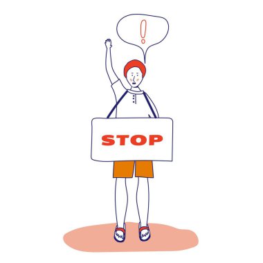 Bayrağı olan bir adam, protestocu bir eylemci, grev yapan bir işçi. İşçi boş bir pankart tutuyor, geçit törenine katılıyor. Metin için boş alanı olan gösteriş işareti olan bir manifesto. Tek gözcü