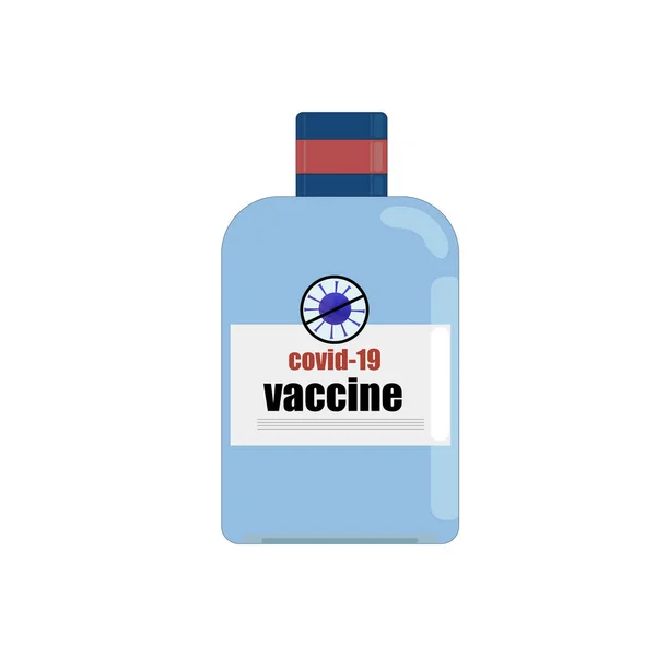 Vaccinatie Coronavirus Covid19 Een Pot Ampul Een Witte Achtergrond Concept — Stockvector