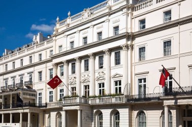 Londra, İngiltere - 25 Ağustos 2017:Turkey Belgravia Büyükelçiliği. 