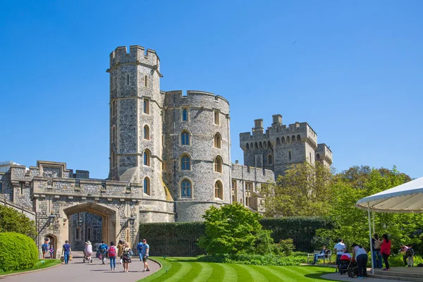 Windsor May 2019 Wieża Archiwalna Średniowiecznym Zamku Windsor Berkshire Anglia — Zdjęcie stockowe