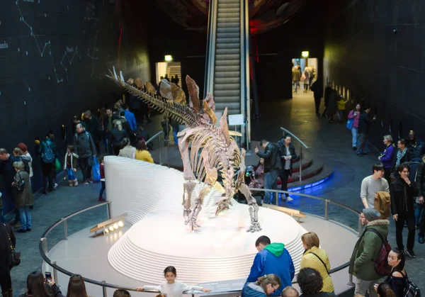 London March 2018 Dinosaurs Display National History Museum Lots People — Stock Photo, Image