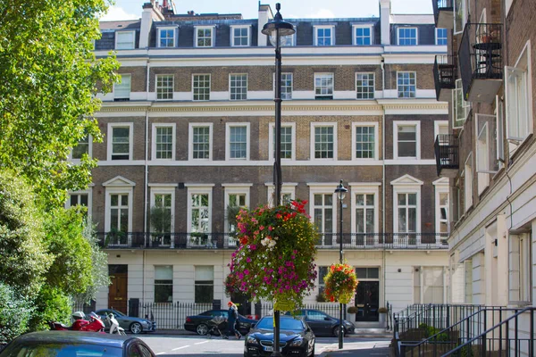 Londres Reino Unido Setembro 2018 Ária Residencial Mayfair Com Fileira — Fotografia de Stock