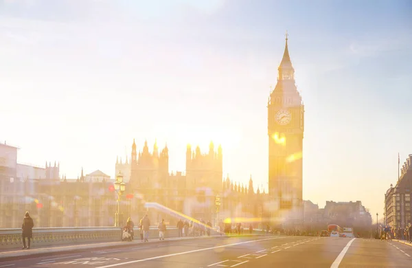 Londyn Wielka Brytania Listopad 2018 Big Ben Domy Parlamentu Zachodzie — Zdjęcie stockowe