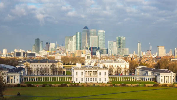 Londra Ngiltere Mart 2019 Şehrin Greenwich Tarafından Canary Wharf Görünümü — Stok fotoğraf