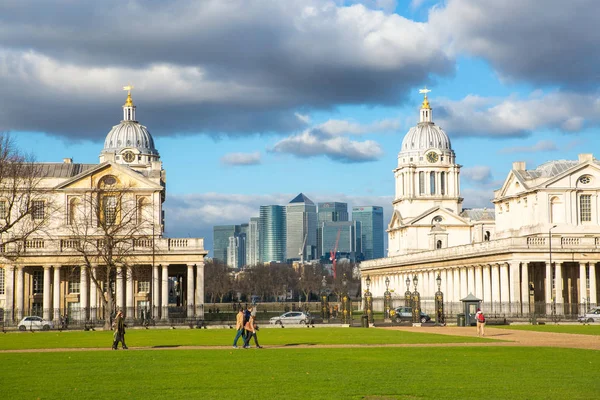 Londres Reino Unido Marzo 2019 Vista Canary Wharf Desde Lado — Foto de Stock