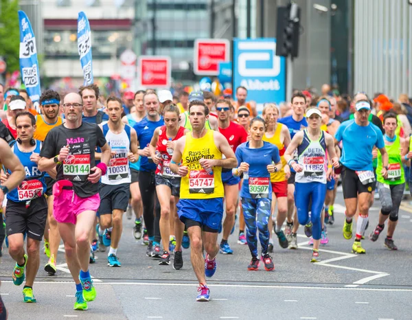 Londres Reino Unido Abril 2019 Mucha Gente Corre Maratón Londres — Foto de Stock