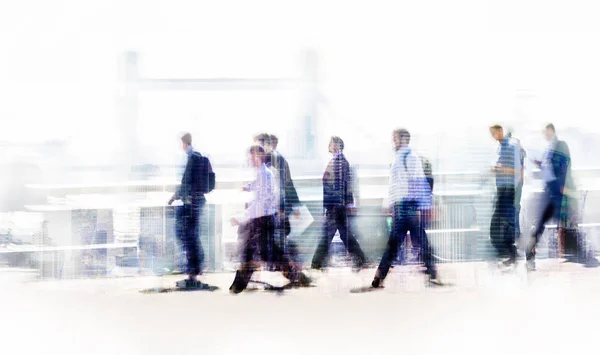 Mooie Vervaging Van Zakenmensen Lopen Stad Londen Brug Van Toren — Stockfoto