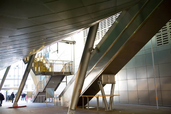 Belo Borrão Interior Estação Ferroviária Imagem Turva Estação Transporte Construção — Fotografia de Stock