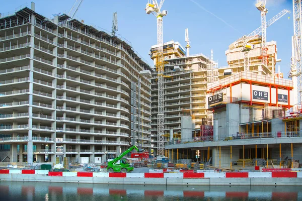 Londres Reino Unido Agosto 2018 Massive Building Sites Canary Wharf — Fotografia de Stock