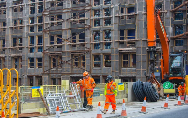 Londra Marea Britanie August 2018 Șantiere Masive Construcții Zona Canary — Fotografie, imagine de stoc