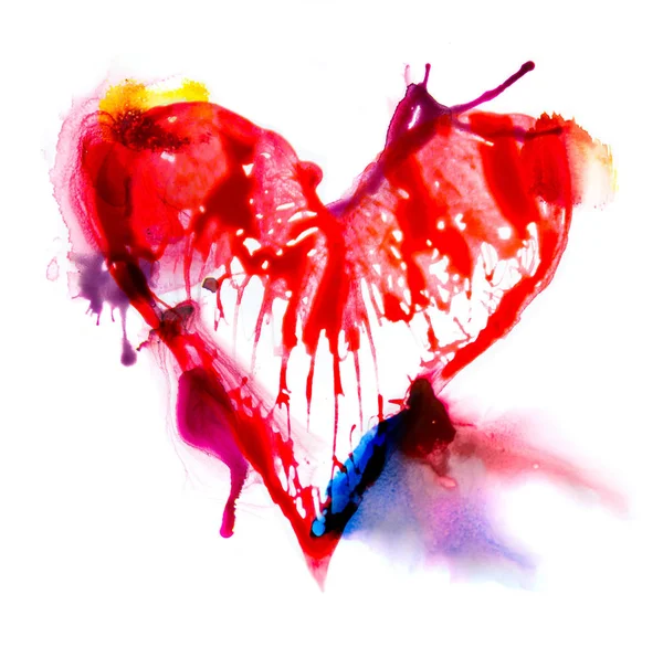 Heart Symbol Kärlek Och Relations Koncept Bakgrund Akvarell Texturerad Kollektion — Stockfoto