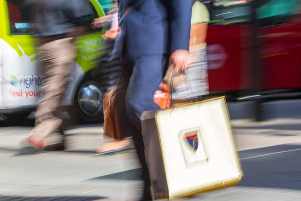 London June 2019 Blurred Image Group Walking People Oxford Street — Stock Photo, Image