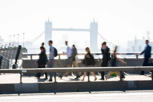 London Großbritannien April 2018 Verschwommenes Bild Von Büroarbeitern Die Frühen — Stockfoto