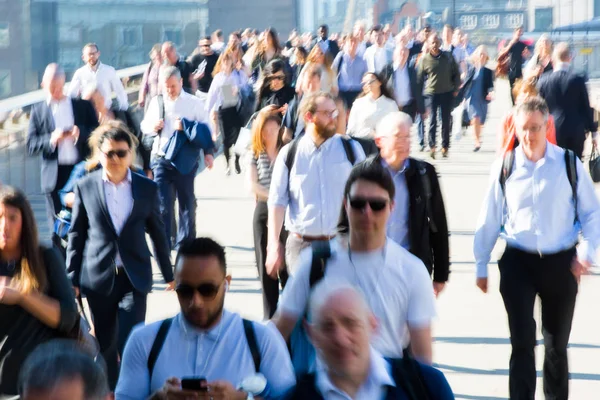 Londres Reino Unido Abril 2018 Imagen Borrosa Los Trabajadores Oficina —  Fotos de Stock