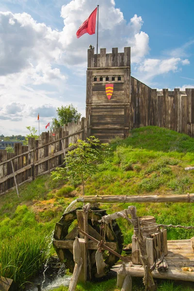 Эссекс Великобритания Августа 2018 Года Нормандский Замок Реконструкция Деревни Датированная — стоковое фото