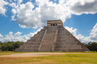 Meksika, Chichen Itza, Yucatn. Maya Piramidi Kukulcan El Castillo, antik site. Meksika