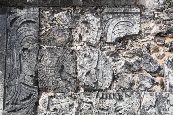 Meksyk Jukatan Reliefs Mayan Great Ball Court Świątynia Jaguara — Zdjęcie stockowe