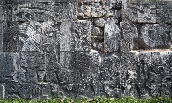 Mexikó Yucatan Reliefs Mayan Nagy Ball Court Temple Jaguar — Stock Fotó