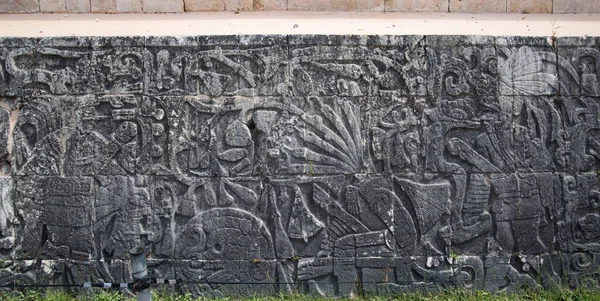 Mexico Yucatan Reliefs Mayan Great Ball Court Temple Jaguar — стокове фото