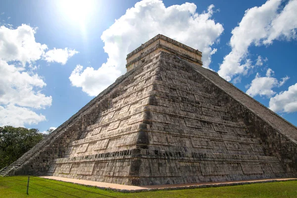 Meksyk Chichen Itza Jukatn Majska Piramida Kukulcan Castillo Starożytne Miejsce — Zdjęcie stockowe