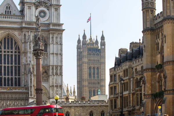 Londres Royaume Uni Juin 2019 Abbaye Westminster Tour Parlement Vue — Photo