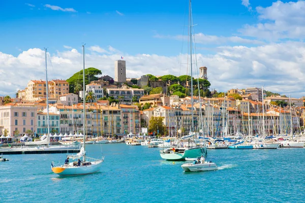 Cannes Frankrike September 2019 Vieux Port Cannes Utsikt Cannes Segling — Stockfoto