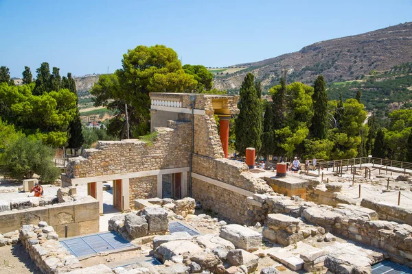 Grecia Creta Heraklion Julio 2018 Ruinas Knossos Centro Ceremonial Político —  Fotos de Stock