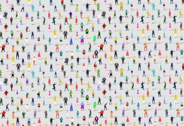 Sıradan ve iş kıyafetleri giyen bir sürü insan var. Öğrenciler, iş adamları, işçiler, doktorlar. Birlikte yaşayan ve çalışan insanlar.. 