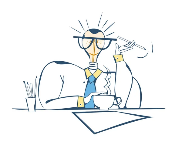 Абстрактный Персонаж Работающий Офисе Бизнесмен Думающий Решающий Проблемы Менеджер — стоковое фото