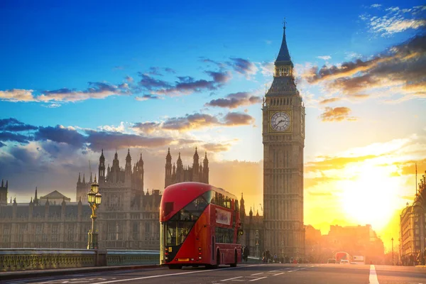 London Inggris Big Ben Gedung Parlemen Dan Westminster Bridge London — Stok Foto