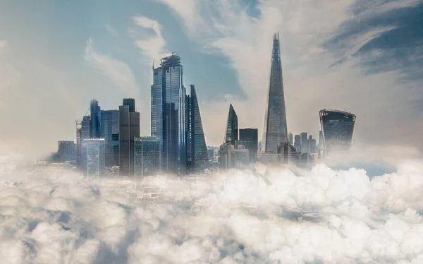 Widok Londyn Słoneczny Dzień Widok Obejmują Budynki Biurowe Bankowości Dzielnicy — Zdjęcie stockowe