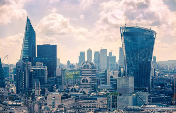 City London Ochtend Zacht Licht Zakelijke Bancaire Ruimte Met Moderne — Stockfoto