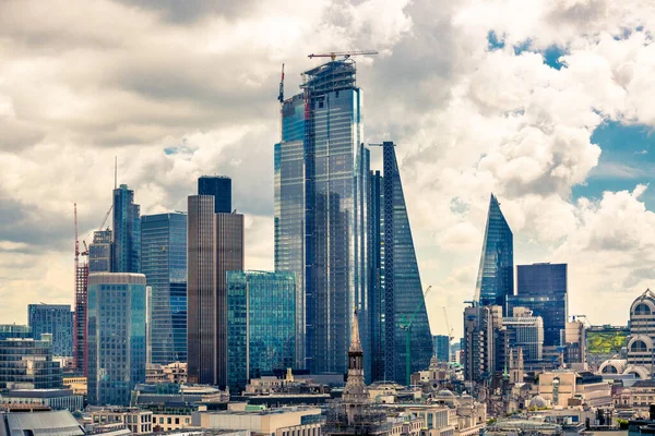 City London Ochtend Zacht Licht Zakelijke Bancaire Ruimte Met Moderne — Stockfoto