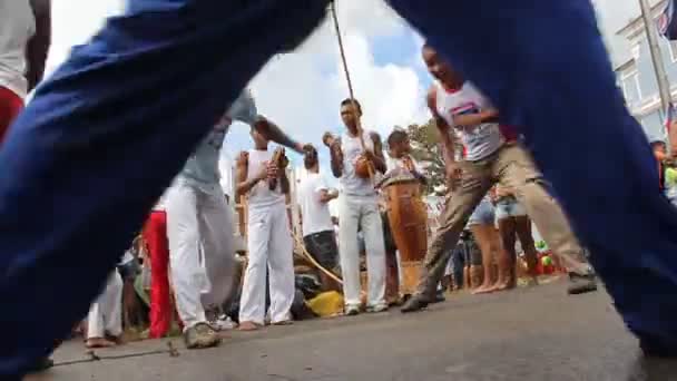 Salvador Bahia Brazil Prosince 2014 Capoeiristas Jsou Vidět Při Prezentaci — Stock video