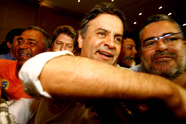 Salvador Bahia Brasil Agosto 2014 Senador Aecio Neves Visto Durante — Foto de Stock