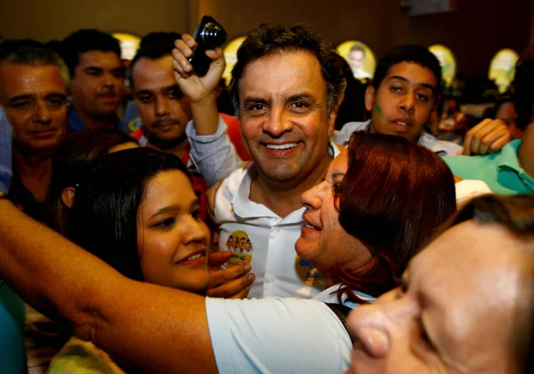 Salvador Bahia Brasil Agosto 2014 Senador Aecio Neves Visto Durante — Foto de Stock